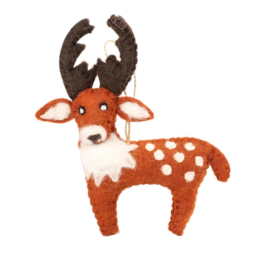 Felted Wool Ornaments from The Winding Road - Forest Animals (Deer)